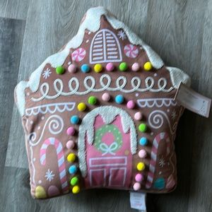 Cupcakes & Cashmere Pink Pastel Gingerbread House Pillow